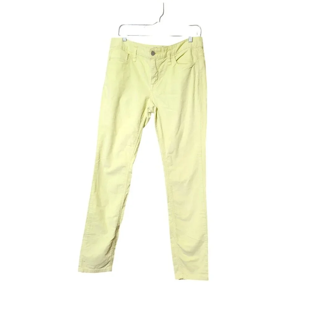 Free People Lime Green Women's Vibrant Colorful Corduroy Skinny Jeans‎ Size 30